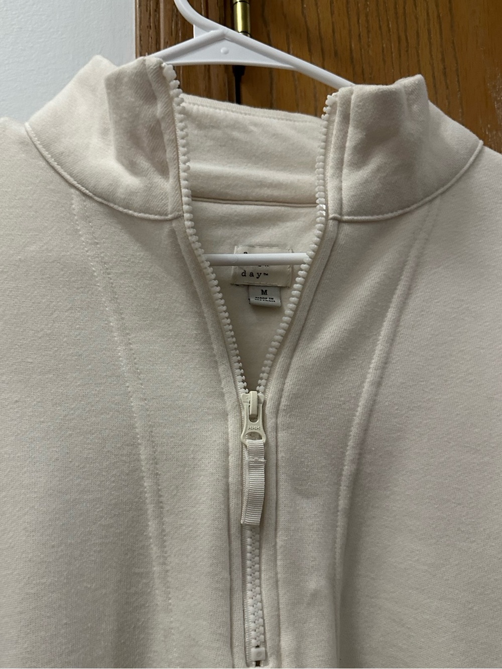 Half-Zip Soft Essential Pullover Sweater- Cream - Picture 4 of 5